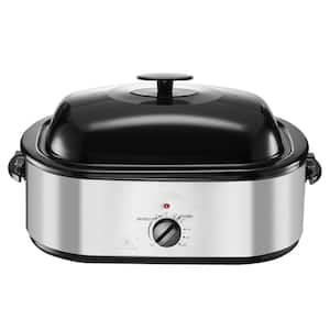 24 qt Electric Roaster Oven with Adjustable Temperature and Self-Basting Lid