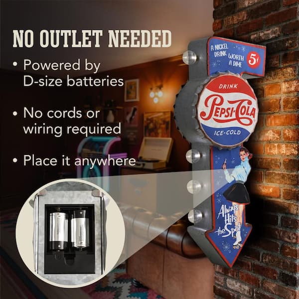 American Art Decor 25.5 in. x 9.25 in. Red and Blue Licensed Pepsi
