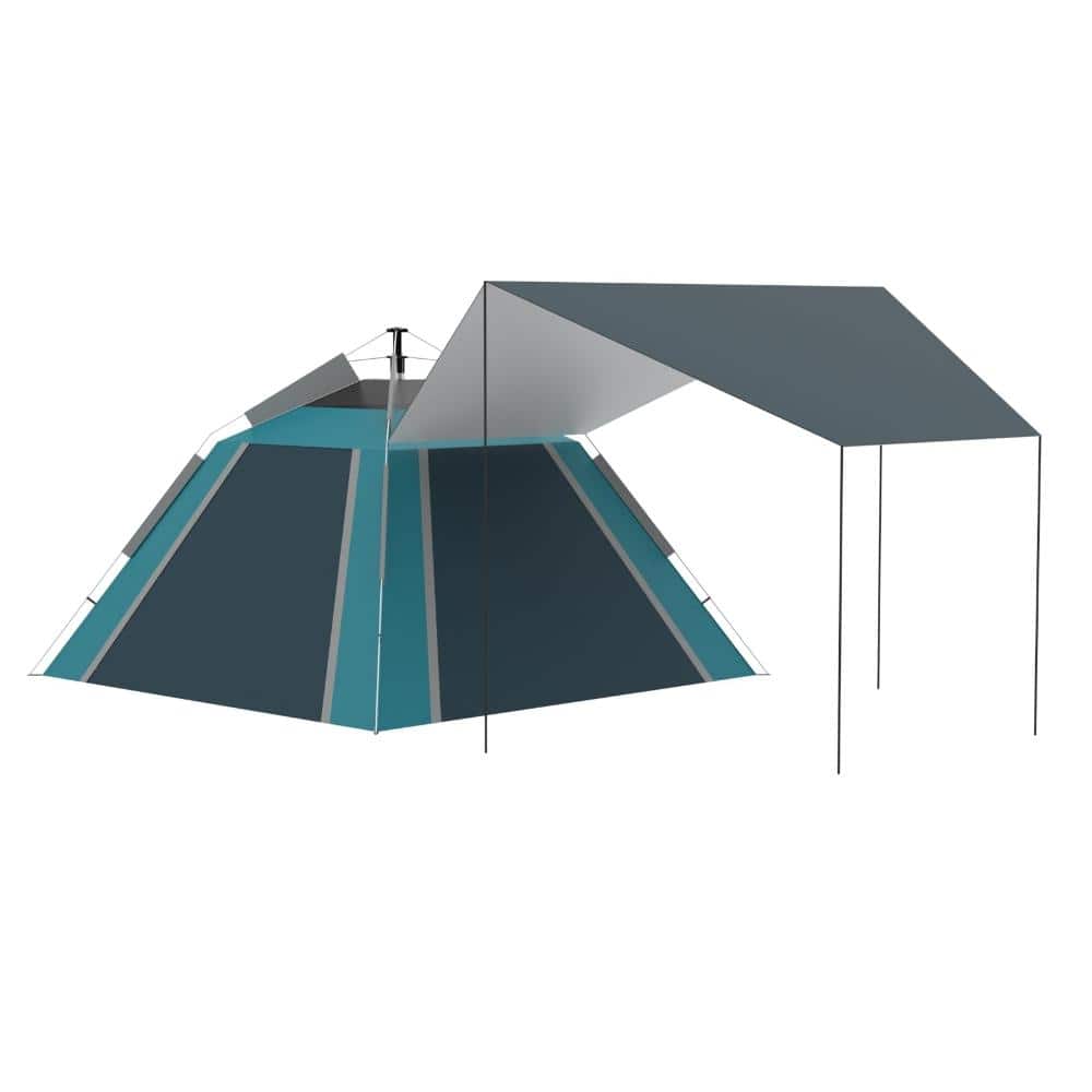 USパップテント Waterproof Pre-Attached Pole Setup Camping Tent, 4-Side Mesh