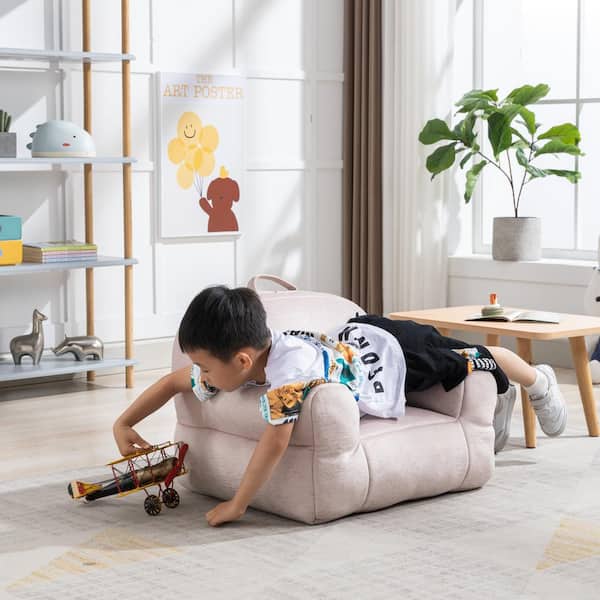  MULTPOINT Cute Dolls Pink Bean Bag Chairs, Lazy Floor Sofa,  Soft Corducoy and High-Density Foam Filling Small Bean Bags for Boys Room  Gaming, Reading and Watching TV with Removable Cove (Yellow) 