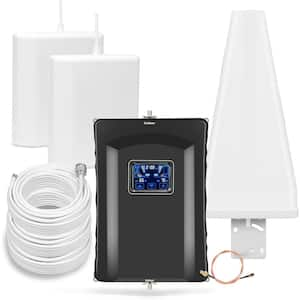 Signal Cellphone Booster with 2 Indoor Panel Antennas up to 8000 sq. ft. Boost 4G 5G LTE Data in White/Black