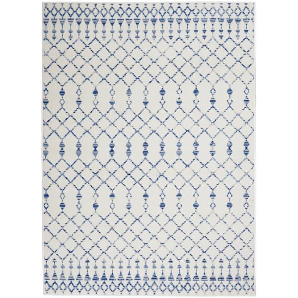 Nourison Whimsicle Ivory 6 ft. x 9 ft. Geometric Bohemian Area Rug