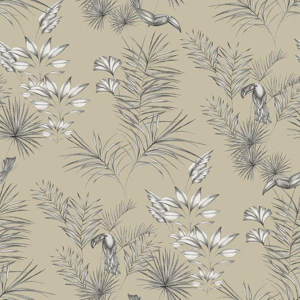 OhPopsi Shelly Grey Toucan Toile Wallpaper