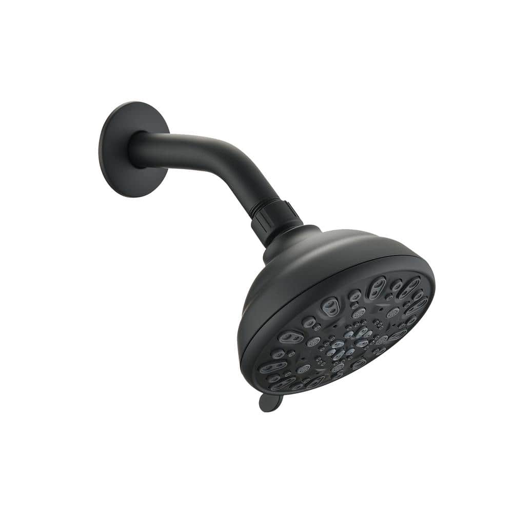 6-Spray Patterns with 1.8 GPM 4.72 in. Wall Mount Rain Fixed Shower Head in