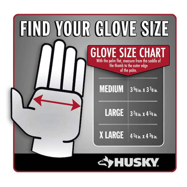 Husky Oversize Medium Pro Fingerless Magnetic Mechanics Glove, Black