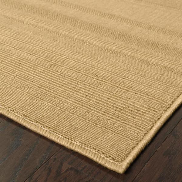Beige 6 ft. x 9 ft. Loomed Polypropylene Rectangle Indoor/Outdoor Area Rug