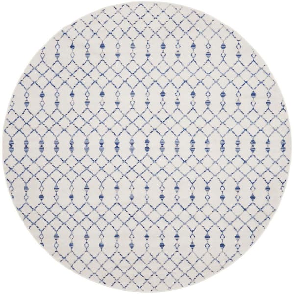 Nourison Whimsicle Ivory 8 ft. x 8 ft. Geometric Bohemian Round Area Rug