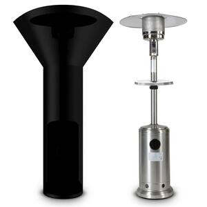 46000 BTU Stainless Steel Pyramid Flame Propane Patio Heater with 2 Wheels, with Cover, with Round Side Table Included