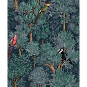 Botanist Teal Non-Woven Non-Pasted Wallpaper (Covers 56 sq. ft.)