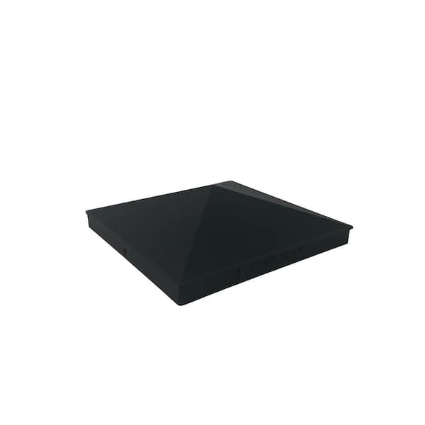 NUVO IRON 8 in. x 8 in. Black Aluminum Ornamental Pyramid Post Cap (12-Pack)