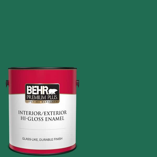 BEHR PREMIUM PLUS 1 gal. #P430-7 Sparkling Emerald Hi-Gloss Enamel Interior/Exterior Paint