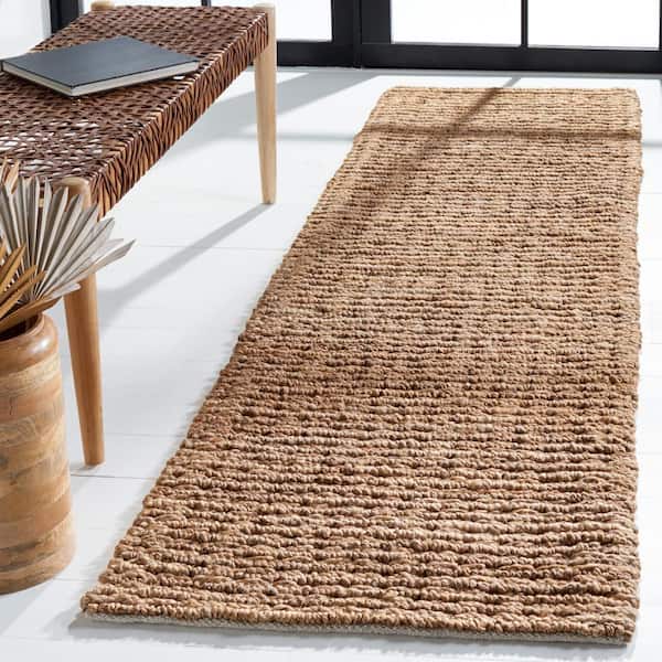 Natural Fiber Beige 2 ft. x 8 ft. Woven Solid Runner Rug