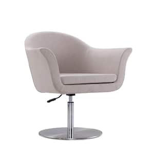 Voyager Barley and Brushed Metal Swivel Adjustable Accent Arm Chair