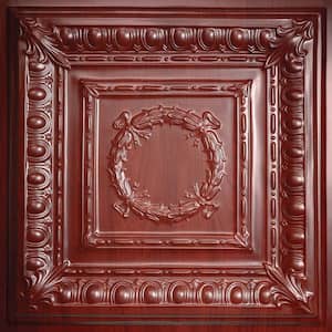 Empire Faux Wood-Cherry 2 ft. x 2 ft. Lay-in or Glue-up Ceiling Panel (Case of 6)
