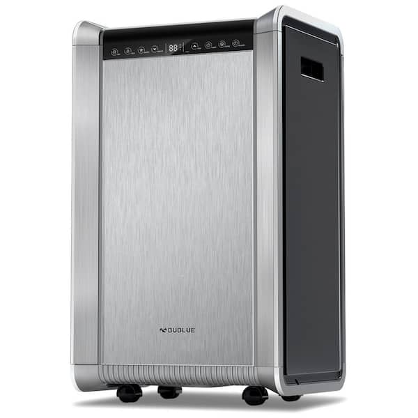 125 Pt. 8,500 sq. ft. Dual-purpose Dehumidifier in. Silver with Auto or Manual Drainage and 1.72 Gallon Water Tank