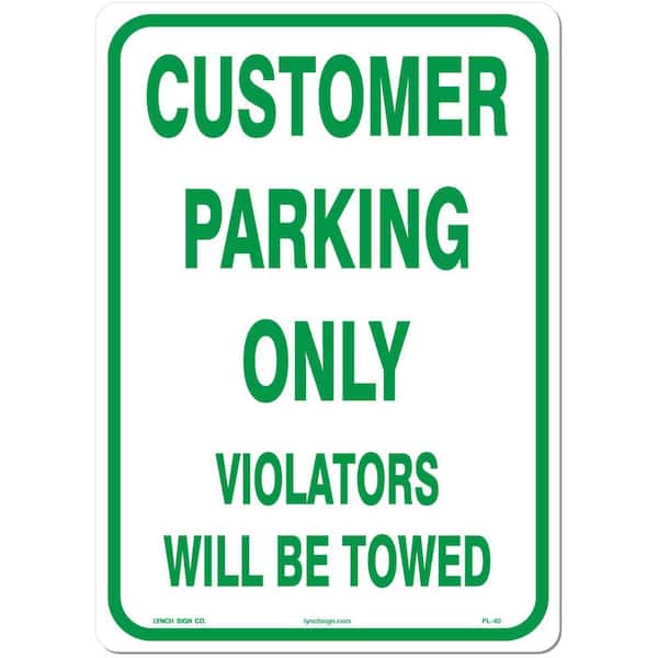 10 in. x 14 in. Customer Parking Sign Printed on More Durable, Thicker, Longer Lasting Styrene Plastic