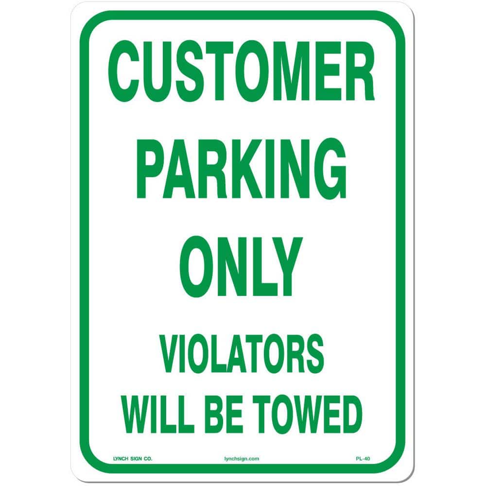10 in. x 14 in. Customer Parking Sign Printed on More Durable, Thicker, Lon