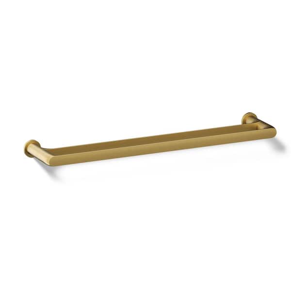 KOHLER Avid 24 in. Wall Mounted Double Towel Bar in Vibrant Brushed Moderne Brass