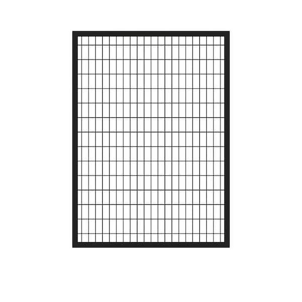 FORGERIGHT Deco Grid 5ft H x 4ft W Black Steel Gate