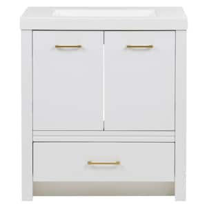 Hertford 31 in. W x 19 in. D x 34 in. H Single Sink Freestanding Bath Vanity in White with White Cultured Marble Top