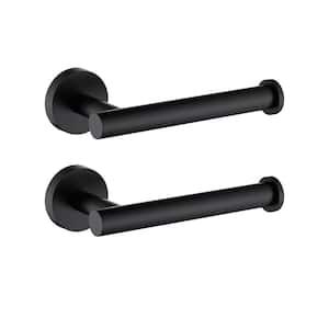 Bathroom Wall-Mount Single Post Toilet Paper Holder Tissue Holder in Stainless Steel Matte Black(2 Pack)