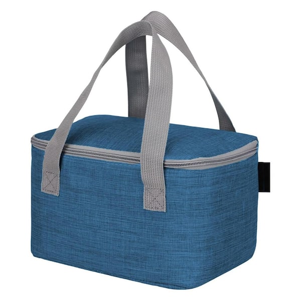 4 qt. Insulated Soft-Side Cooler Bag Collapsible Thermal Tote Navy Blue for Lunch Travel Work Daytrip