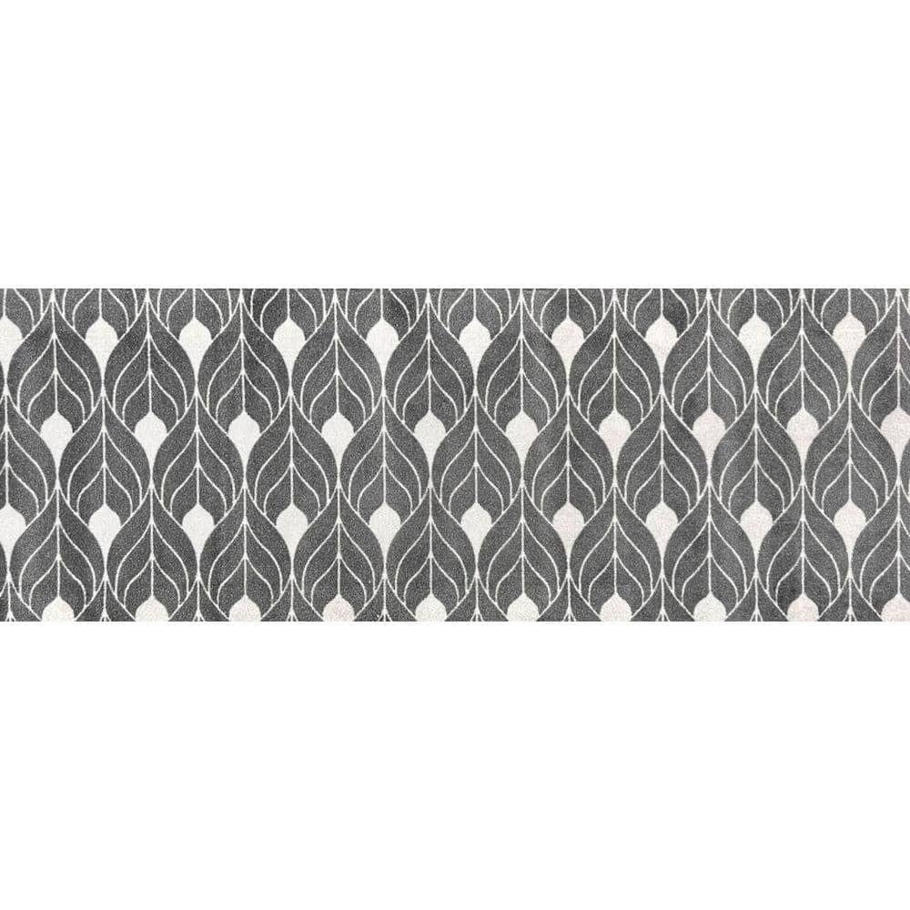67 Rug Studio 67 Tulle 2.29 ft x 6.25 ft Gray and White Geometric Runner Rug ...