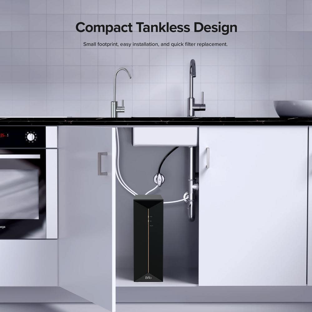 Brio Black Stainless Steel Under-Sink Reverse Osmosis Water Filter