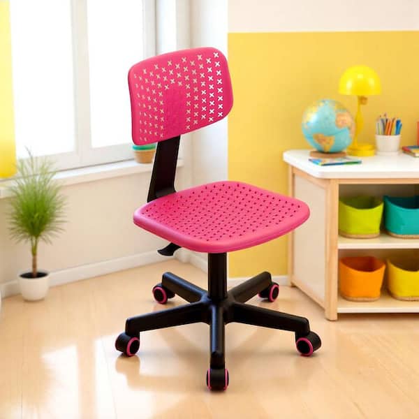 Iwc Plastic Swivel Task Chair in Pink with Adjustable Height