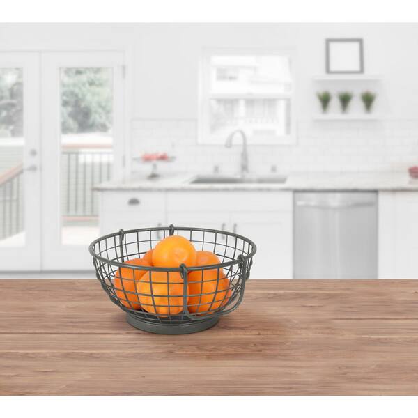 Spectrum Mason Fruit Bowl Basket Industrial Gray Kitchen Organizer A66576 The Home Depot