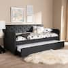 Baxton Studio Camelia Charcoal Gray Twin Daybed with Trundle