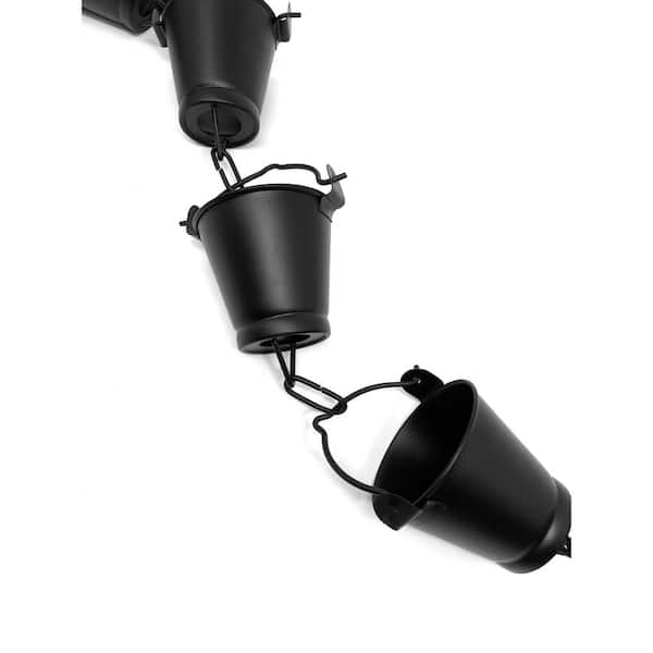 U-nitt 8.5 ft. Black Bucket Farmhouse Rain Chain 8146BLK - The