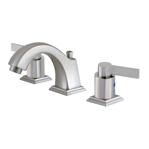 Kingston Brass NuvoFusion 8 in. Widespread 2-Handle Bathroom Faucet in Brushed Nickel