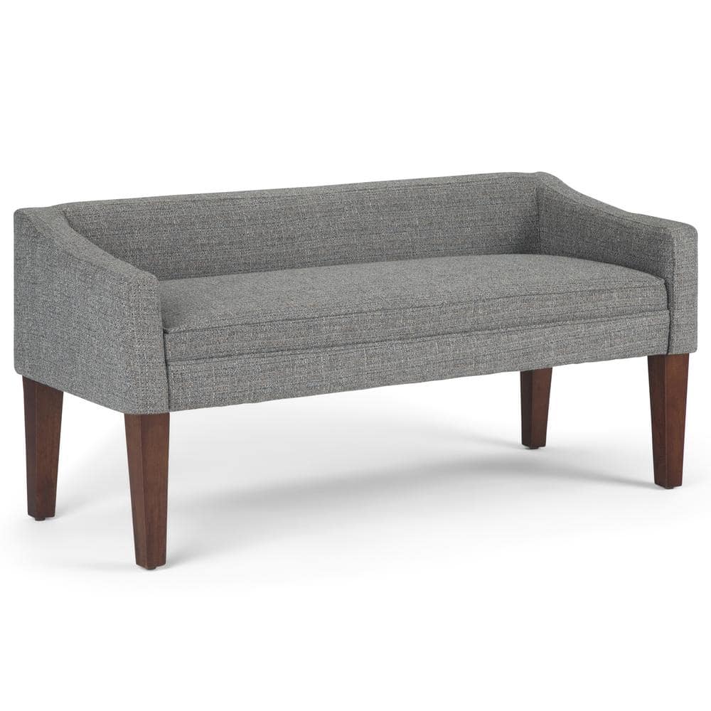 Simpli Home Parris 50 In Wide Contemporary Upholstered Bench In Pebble Grey Axcot 293 Pgr The Home Depot