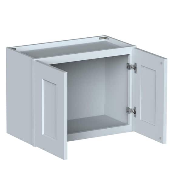 24 in. W x 12 in. D x 18 in. H Ready to Assemble Kitchen Wall Cabinet w/ Cushioned Guide Rails Single Door  in Dove Gray