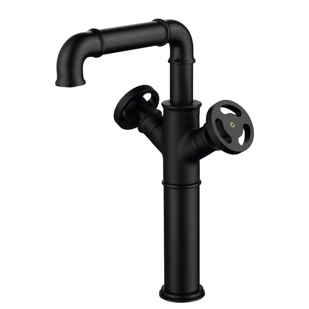 Double Handle Bathroom Vessel Sink Faucet Brass Modern Single Hole High Tall Body Faucets in Matte Black price history on PriceWatchPro