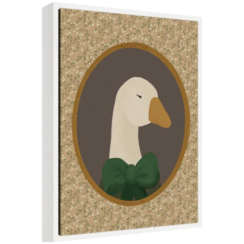 "Sylvie ""Goose Girl Portrait"" by Molly Dillon from The lil Dills Shop Bird Framed Canvas Art Print 24 in. x 18 in." price history on PriceWatchPro