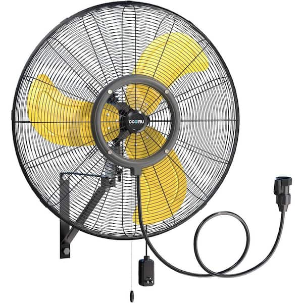 30 in. IP44 Black Outdoor Wall Fan: Misting, High Airflow, Low Noise and Durable for All-Weather Use.