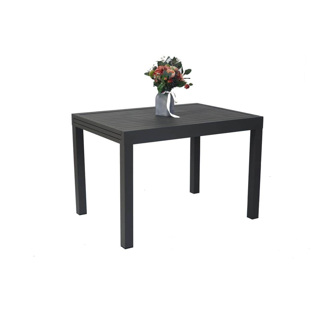 Kozyard Dark Gray Aluminum Expandable Patio Dining Table