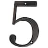 Everbilt 4 in. Aged Bronze Flush Mount House Number 5 30256 - The Home ...