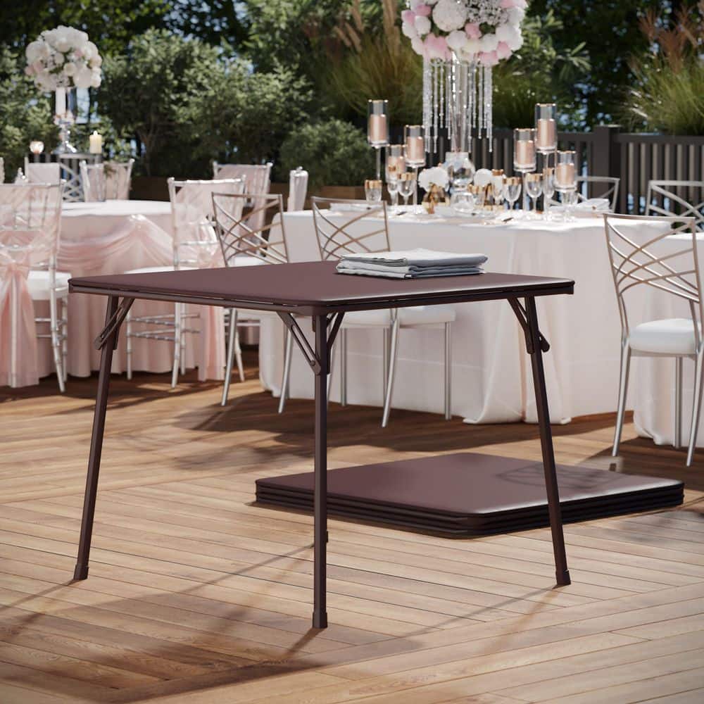 Kids Brown Vinyl Lightweight Folding Table
