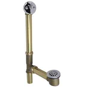 Trip Lever Tubular Bath Waste and Overflow Assembly in Brass with Polished Chrome Trim