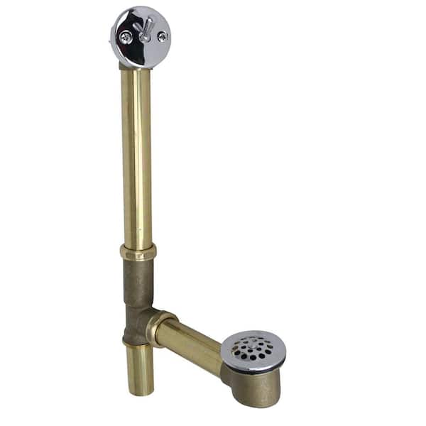 Westbrass Trip Lever Tubular Bath Waste and Overflow Assembly in Brass with Polished Chrome Trim
