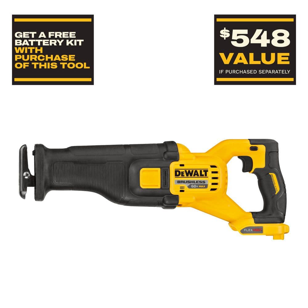 DEWALT FLEXVOLT 60V MAX Cordless Brushless Reciprocating Saw (Tool Only) DCS389B - The Home Depot