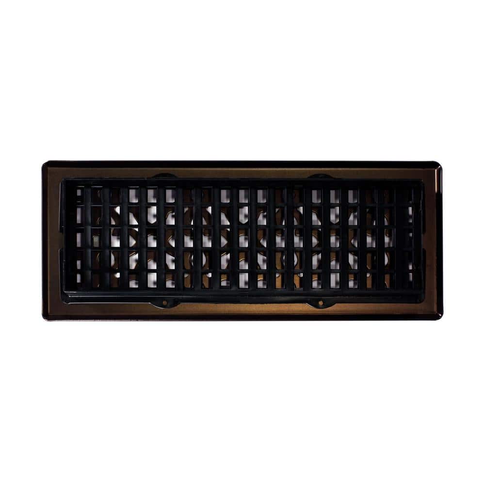 Gothic Bronze Steel 4" x 12" Floor Register with Polished Finish