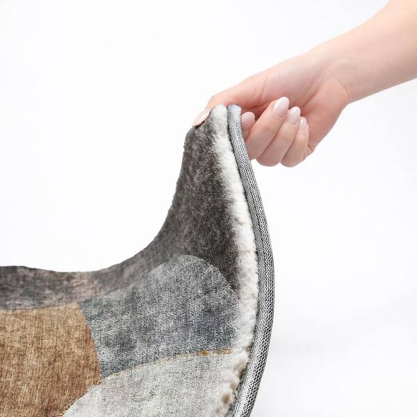 Dream Shag Premium Machine Washable Abstract ADS633 Gray 10 ft. x 14 ft. Area Rug