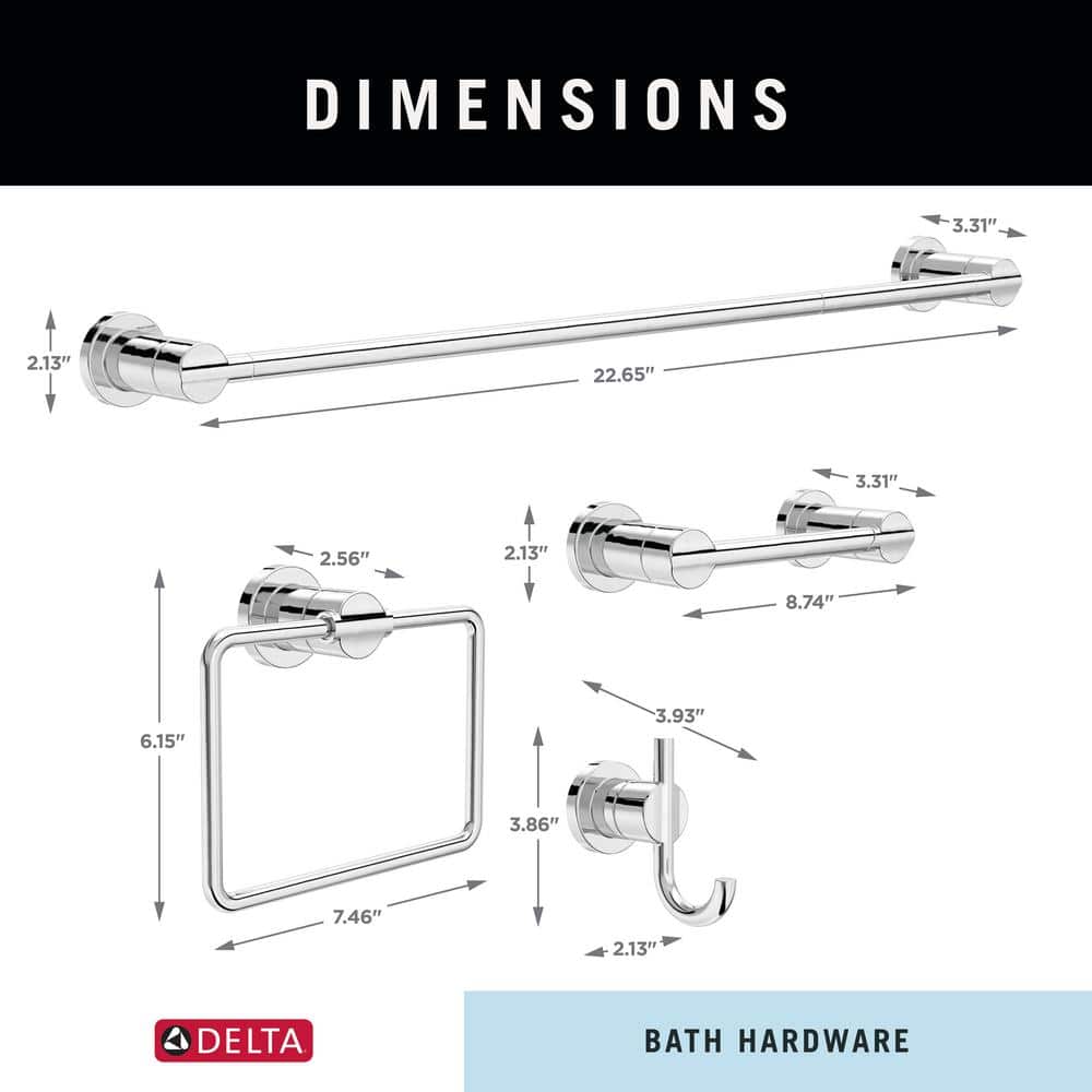 Nicoli Polished Chrome 4-Piece Bath Hardware Set