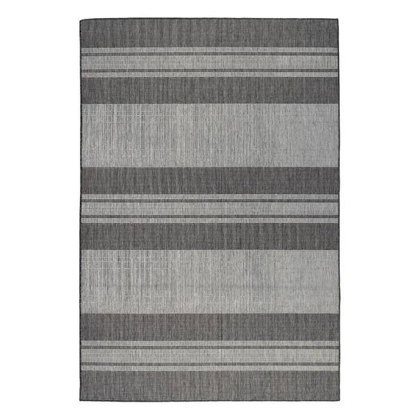 2' X 8' Blue and Gray Striped Indoor Outdoor Area Rug 2' X 8' Blue and Gray Striped Indoor Outdoor Area Rug