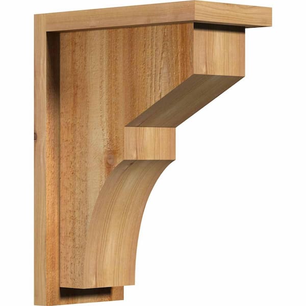 Ekena Millwork 6 in. x 12 in. x 16 in. Western Red Cedar Monterey Rough Sawn Corbel with Backplate