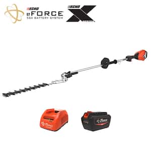 eEORCE 56-Volt X Series 21 in. Double-Sided Blade Articulating Shafted Hedge Trimmer 5.0Ah Battery and Rapid Charger